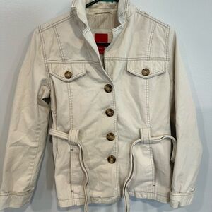 Esprit Cream Utility Jacket with Button Accents